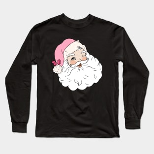 Retro Vintage Pink Santa Claus Long Sleeve T-Shirt